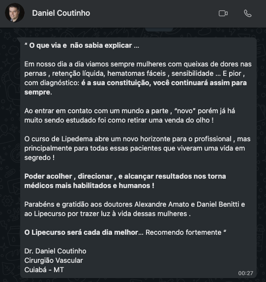 Depoimento Dr. Daniel Coutinho